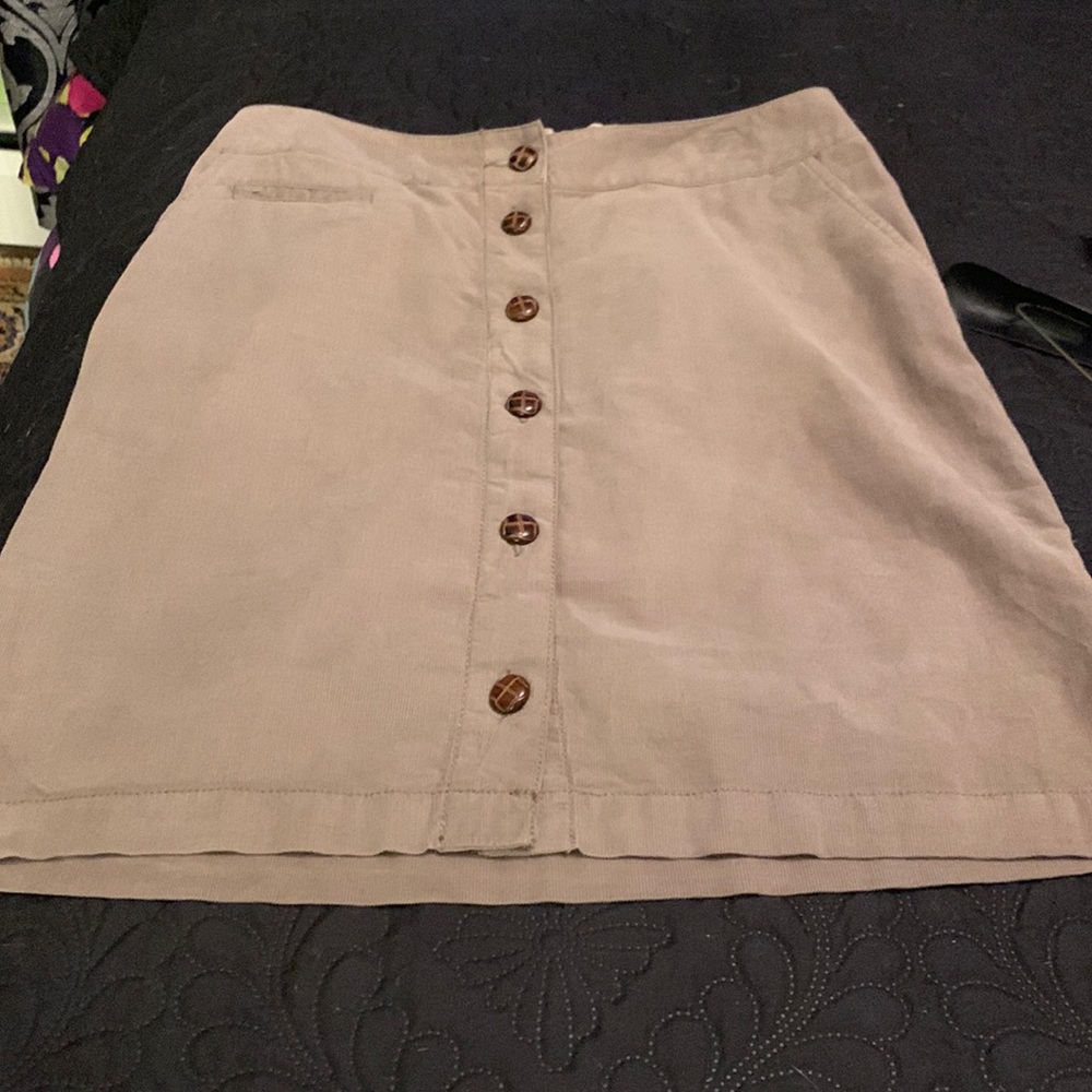 Size 4 skirt bundle - Ann Taylor neutral mini and Sonoma corduroy with buttons